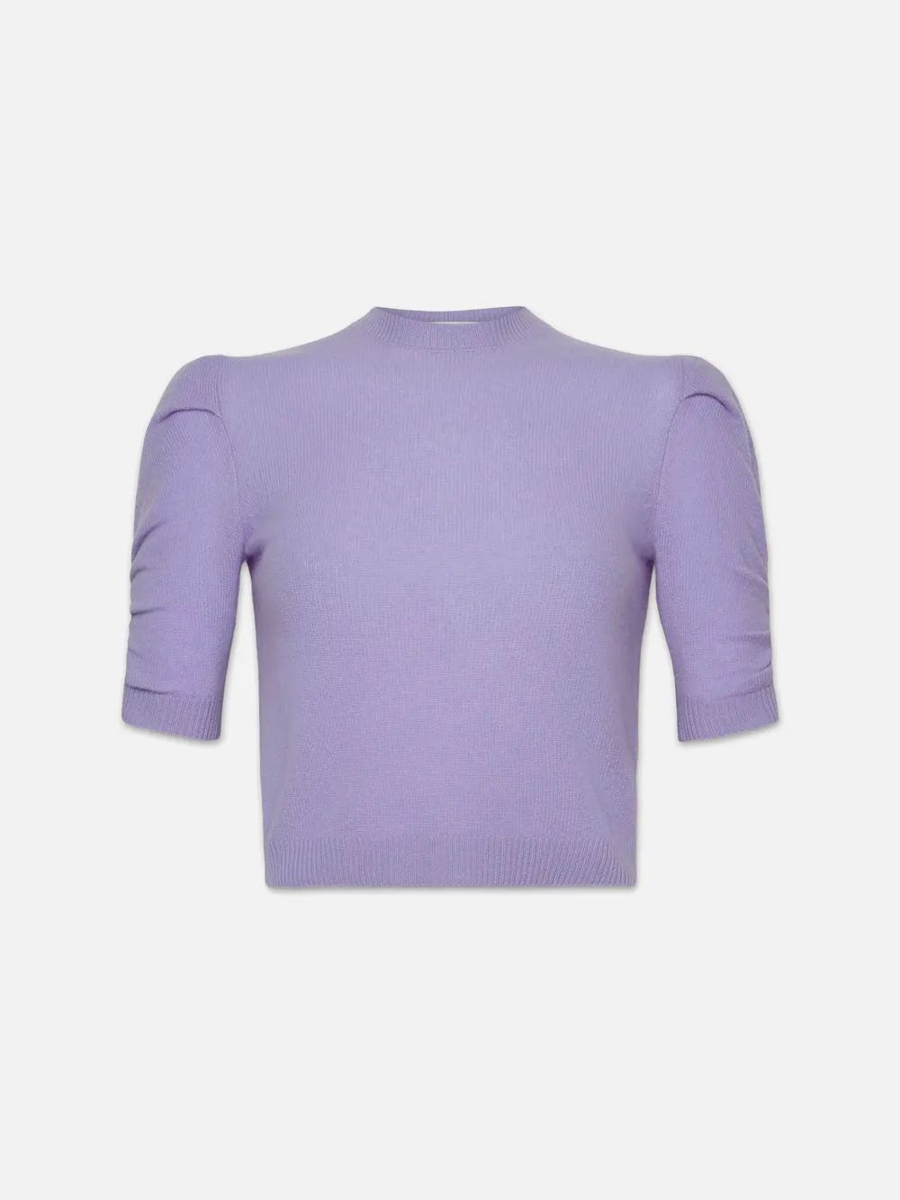 Ruched Sleeve Cashmere Sweater  in  Lilac | Frame Denim