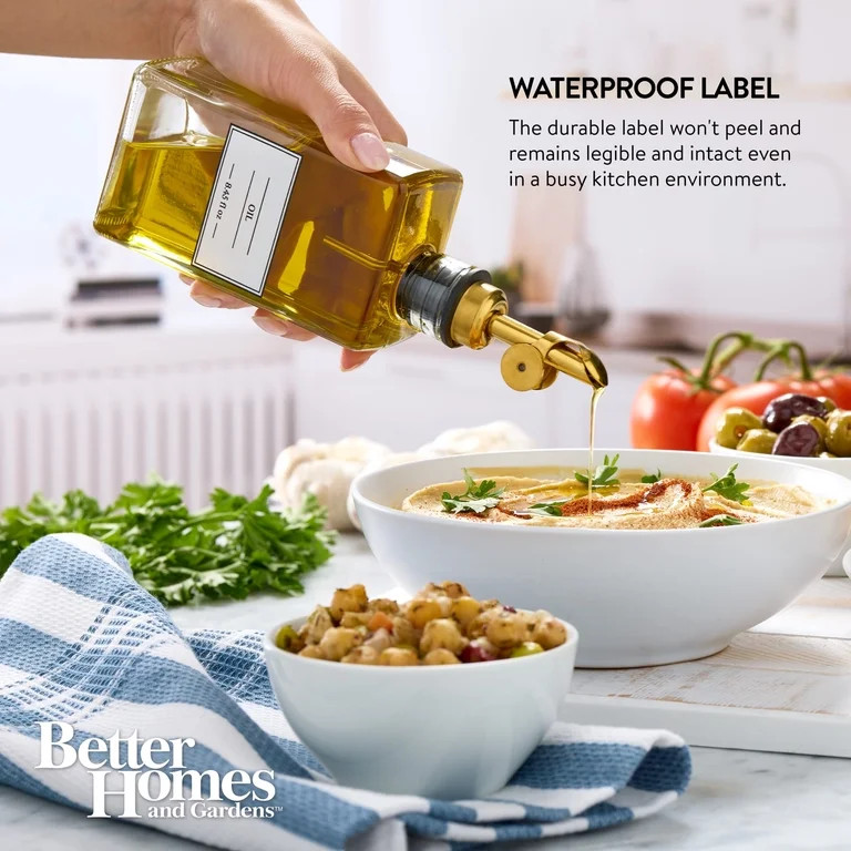 Better Home & Gardens 8.45 oz Unfilled Glass Oil Cruet Bottle with Gold Spout, A Practical Choice... | Walmart (US)