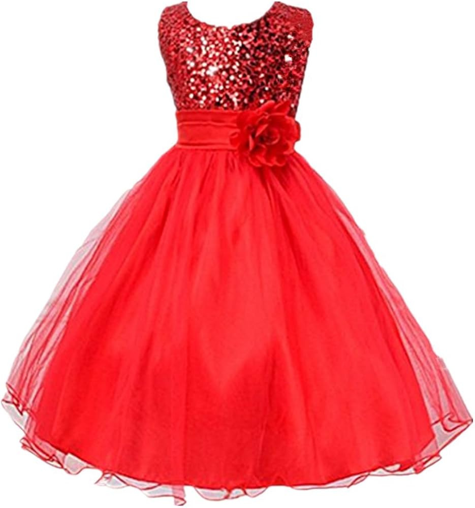 DreamHigh Sequined Flower Girls Party Pegant Dress | Amazon (US)