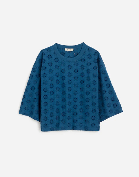 Embroidered Wide-Sleeve Boxy Tee | Madewell | Madewell