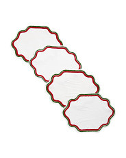 Set Of 4 Placemats With Scalloped Embroidered Trim | Entertaining | Marshalls | Marshalls