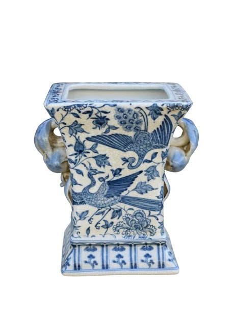 Bird & Floral Square Cachepot Planter | The Enchanted Home