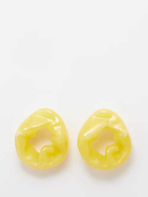 Completedworks - Scrunch Resin & 18kt Gold-vermeil Earrings - Womens - Yellow | Matches (UK)