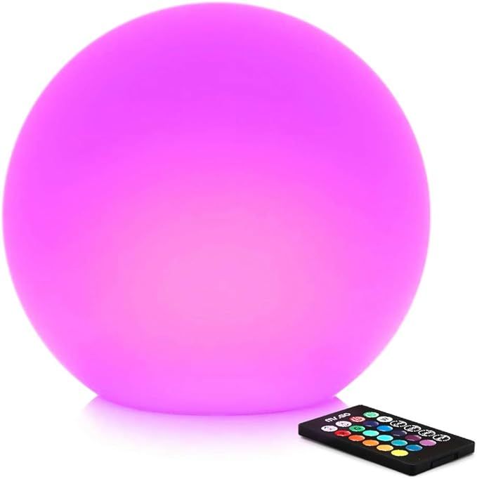 Mr.Go 12-inch Rechargeable Color-Changing LED Ball Light Globe Orb Lamp w/ Remote, Home Kids Room... | Amazon (US)