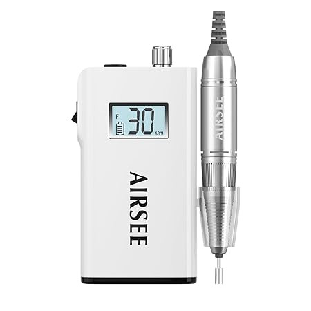 AIRSEE Rechargeable 30000RPM Electric Nail Drill Professional Portable E File Machine for Acrylic... | Amazon (US)