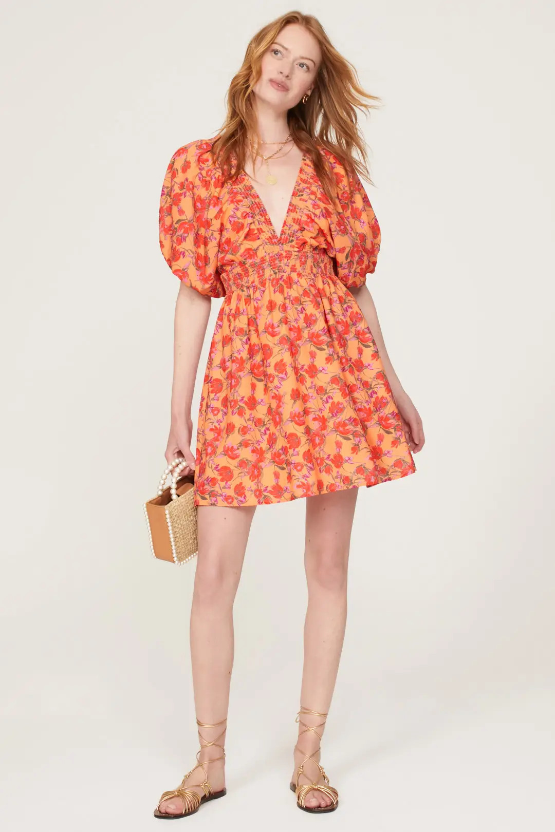 Coral Floral Mini Dress | Rent the Runway