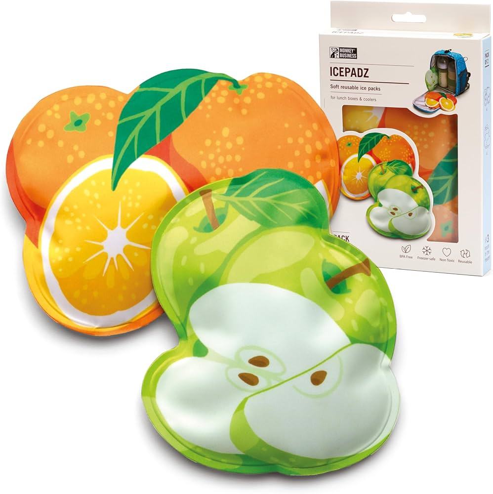 Monkey Business Icepadz Soft Ice Pack Set, Reusable Ice Packs for Baby Bottles and Breast Milk, S... | Amazon (US)