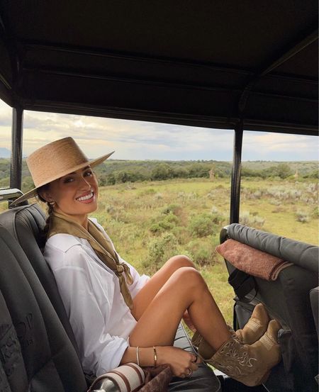 Guess, Spring Style, South Africa, Safari Style, White Shirt, Tailored Shorts, Cowboy Boots, Raffia Fedora Hat 

#LTKeurope #LTKSeasonal #LTKstyletip