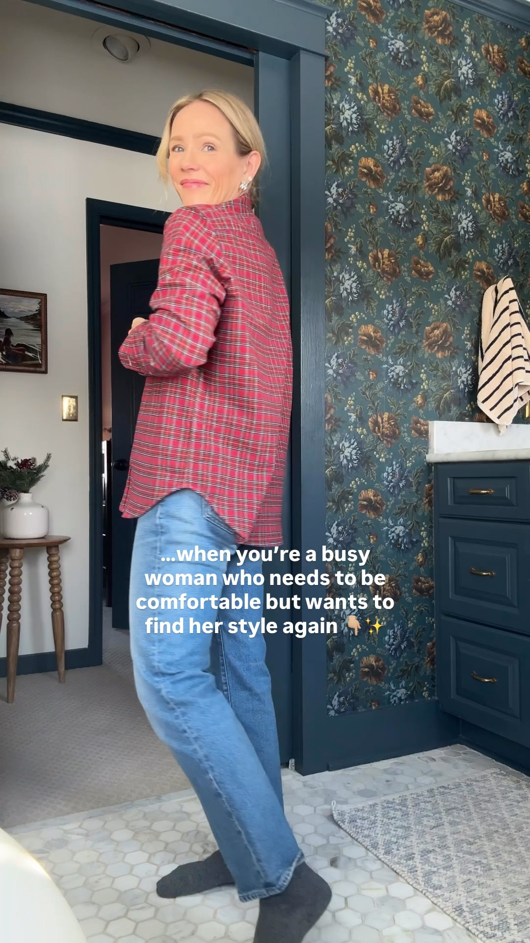 Wearing my regular size small in plaid button down & montecito sweater. Linked more favorite styles including the best sweatpants from @frankandeileen #frankandeilieenpartner #wearloverepeat @Shop.LTK #liketkit

#LTKgrwm #LTKOver40 #LTKSeasonal