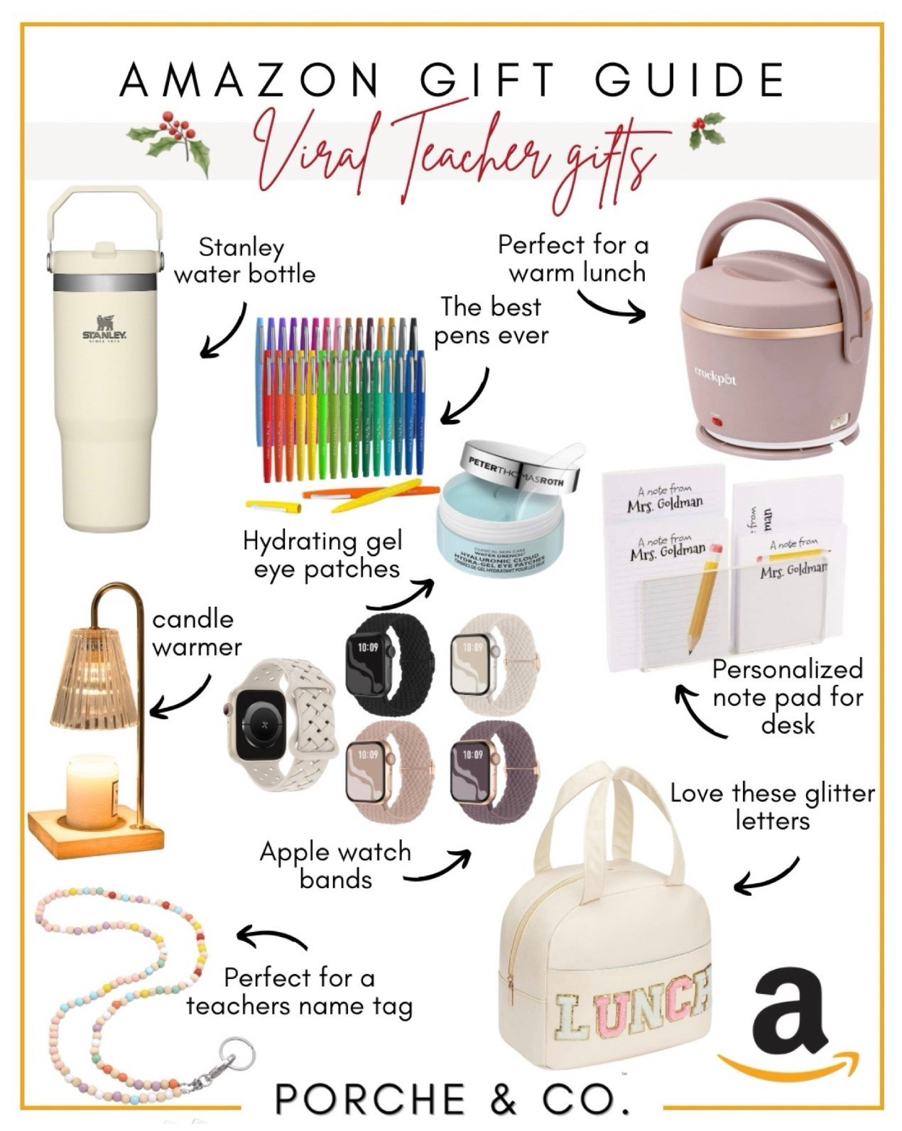 Viral Teacher Gifts your child’s teacher will actually love! 🍎✨ This Amazon Gift Guide is full of thoughtful, useful, and aesthetic finds that make teaching days easier (and a whole lot cuter).
These gifts are practical, fun, and budget-friendly — perfect for holiday gifting, teacher appreciation, or a sweet surprise just because. 💛✏️

🍎 WHAT’S INCLUDED:
• Stanley water bottle
• The best colorful pens
• Hydrating gel eye patches
• Candle warmer
• Apple Watch bands
• Personalized note pad
• Lunch crock pot (warm lunch container)
• Glitter letter lunch bag
• Beaded lanyard for name tags

#AmazonGiftGuide #TeacherGifts #ViralTeacherGifts #StanleyWaterBottle #BestPensEver #GelEyePatches #CandleWarmer #AppleWatchBands #PersonalizedNotePad #TeacherLanyard #LunchCrockPot #TeacherLunchBag #GlitterLetters #AmazonFinds #HolidayGiftGuide #LTKTeacher #LTKGiftGuide #PorcheAndCo


#LTKGiftGuide #LTKCyberWeek #LTKFindsUnder100