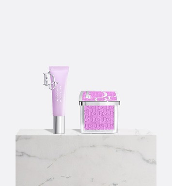 Dior Lavender Dream Makeup Set: Addict Lip Glow Butter & Backstage Rosy Glow-Lilac Powder Blush with pH-Activated Color & Lavender 24-Hour Hydrating High-Shine Lip Treatment | Dior Beauty (US)