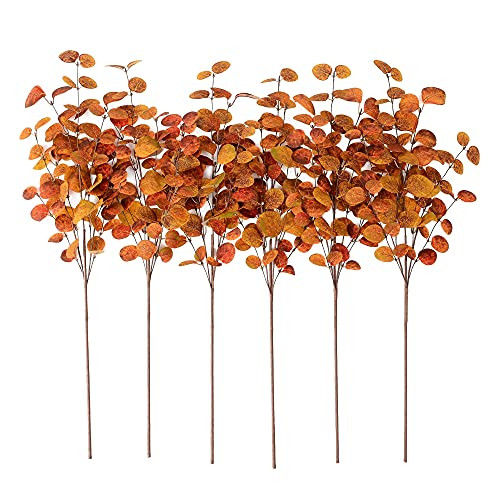 Artificial Fall Eucalyptus Leaves Stem Autumn Eucalyptus Branches for Vase Room Kitchen Office Decor | Amazon (US)