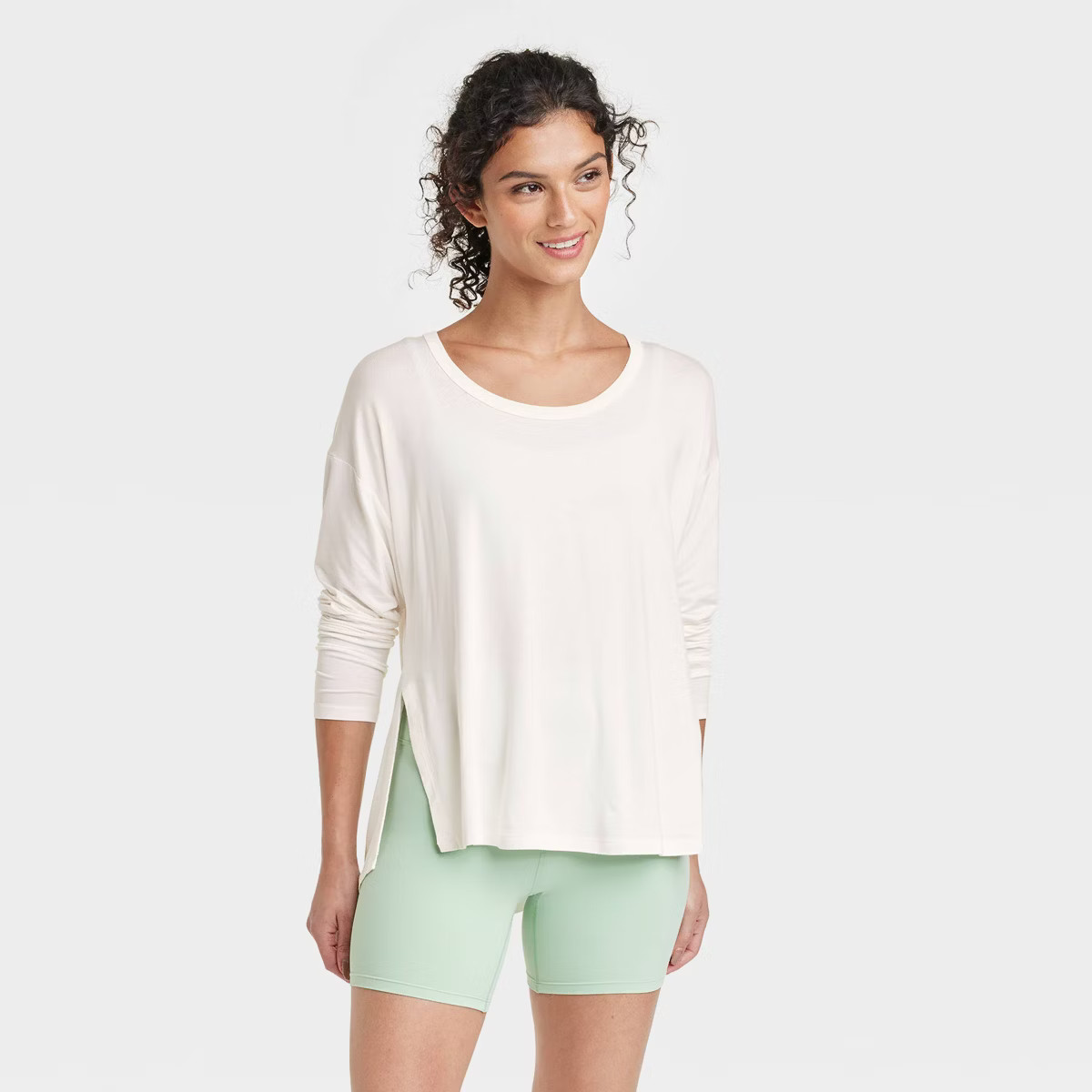 Women's Side Slit Long Sleeve Top - All in Motion™ | Target
