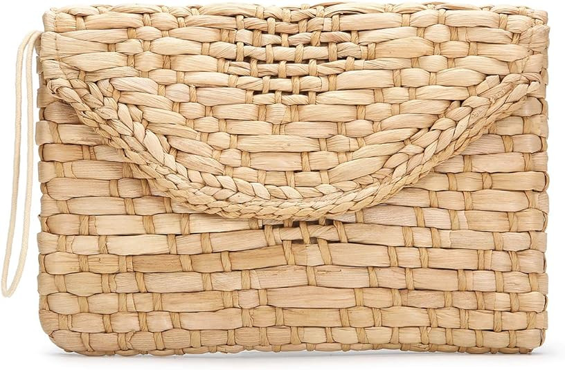 Straw Clutch Purse, JOSEKO Women Straw Envelope Bag Wallet Summer Beach Handbag Beach Clutch Purs... | Amazon (US)