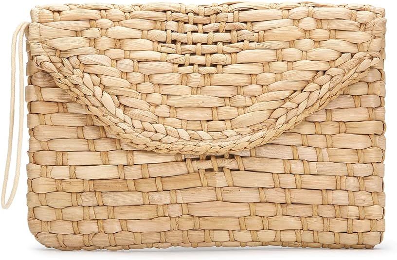 Straw Clutch Purse, JOSEKO Women Straw Envelope Bag Wallet Summer Beach Handbag Beach Clutch Purs... | Amazon (US)