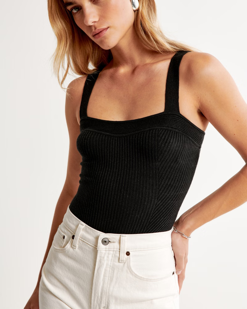 Ribbed Sweater Sweetheart Bodysuit | Abercrombie & Fitch (US)
