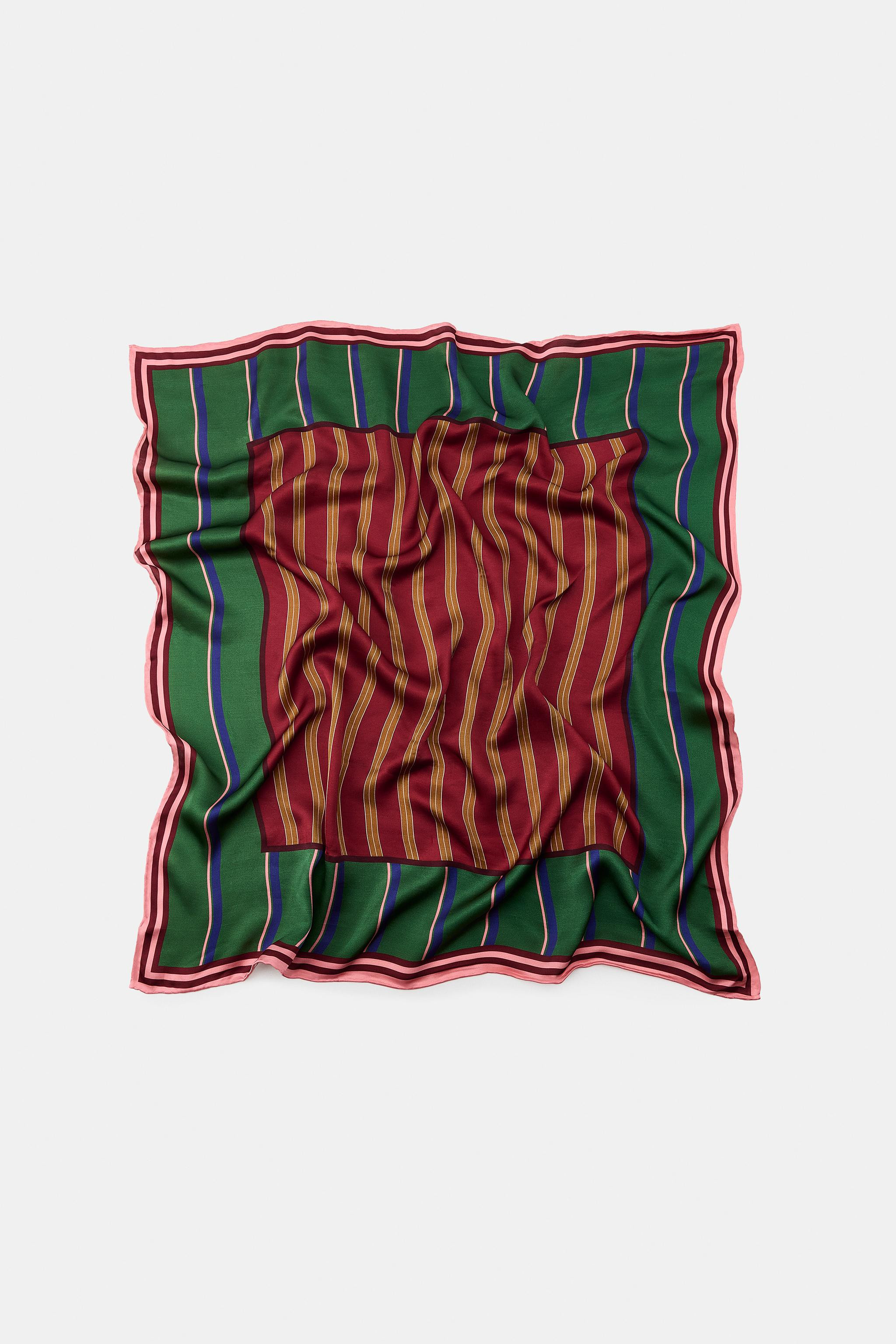 SATIN STRIPED SCARF | Zara US