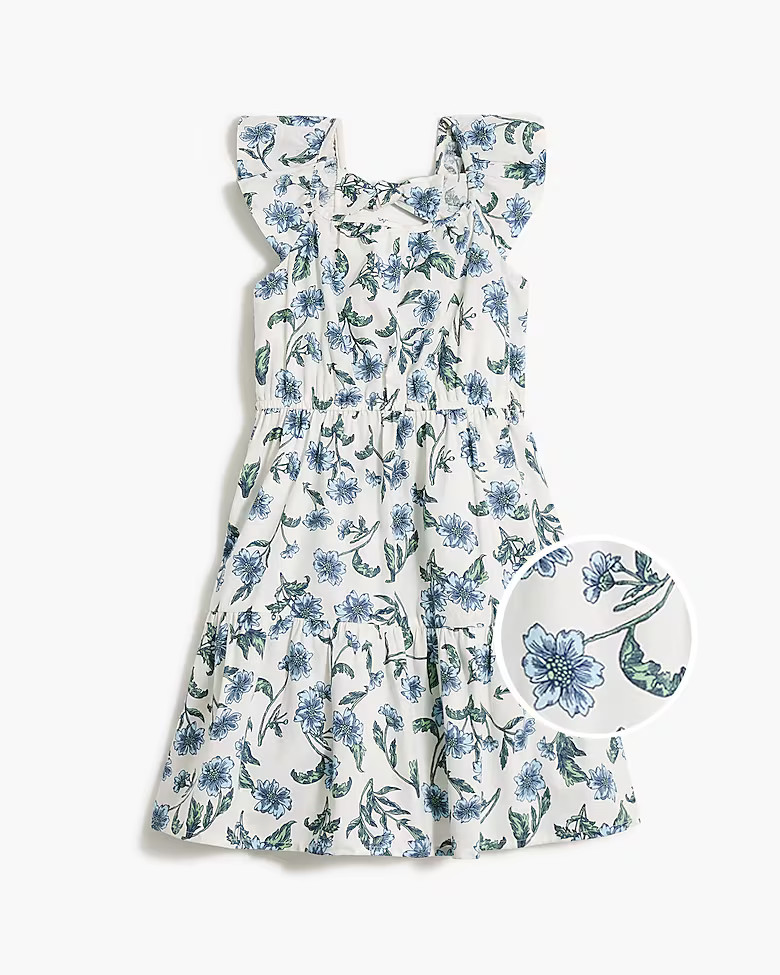 Girls' floral bow-back dress | J.Crew Factory