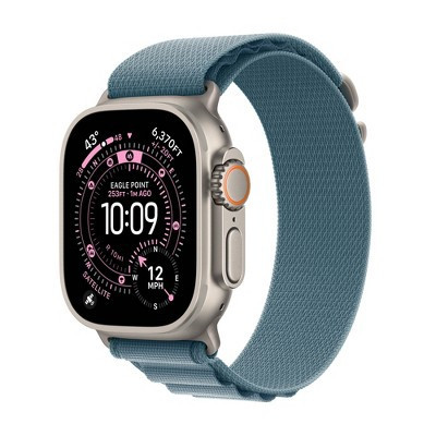 Apple Watch Ultra 3 GPS + Cellular 49mm Natural Titanium Case with Light Blue Alpine Loop - Medium | Target