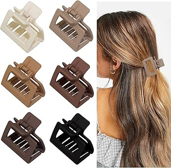 Amazon.com: Medium Claw Hair Clips for Women Girls, 2" Matte Rectangle Small Hair Claw Clips for ... | Amazon (US)