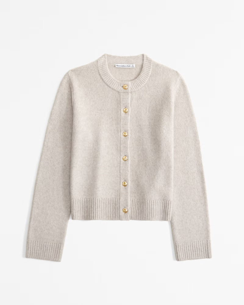Abercrombie & Fitch Women's Crew Cardigan in Taupe - Size XL | Abercrombie & Fitch (US)