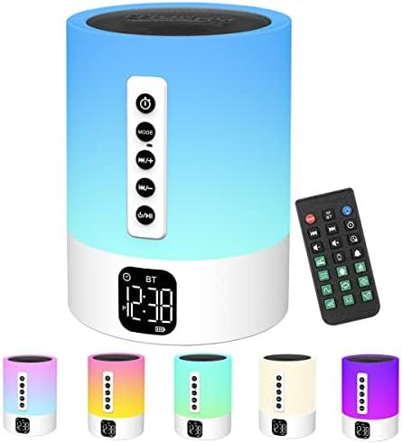 Alarm Clock Bluetooth Speaker, Night Light White Noise Machine Touch Bedside Lamp with Alarm Cloc... | Amazon (US)