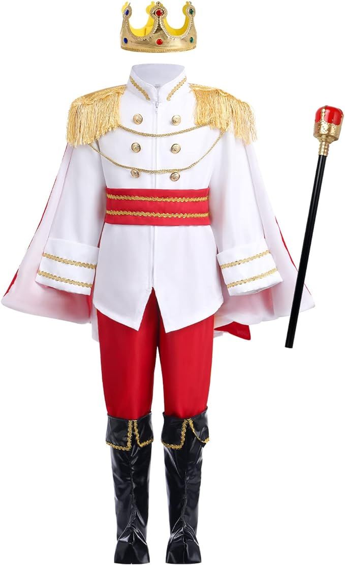 Boys Prince Charming Costume Halloween Cosplay Prince Dress up Birthday Royal Prince Outfits for ... | Amazon (US)