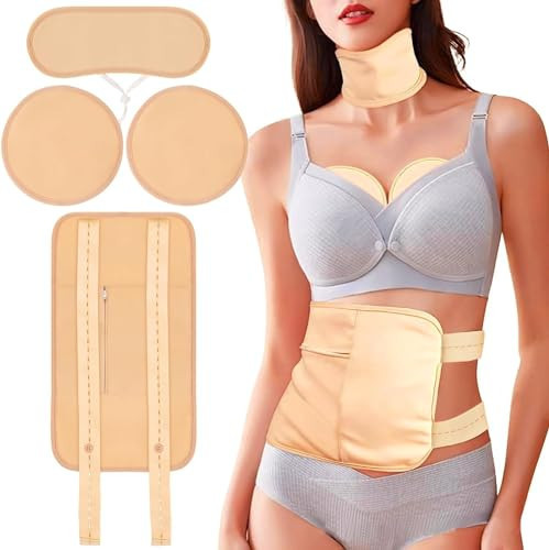 4 Pcs Castor Oil Pack Wrap Organic Cotton for Liver Detox, Stomach, Belly, Neck, Breast & Entire Body, Reusable Pads Kit for Hot/Cold Compress with Adjustable Elastic Strap, Waterproof & Anti Oil Leak | Amazon (US)