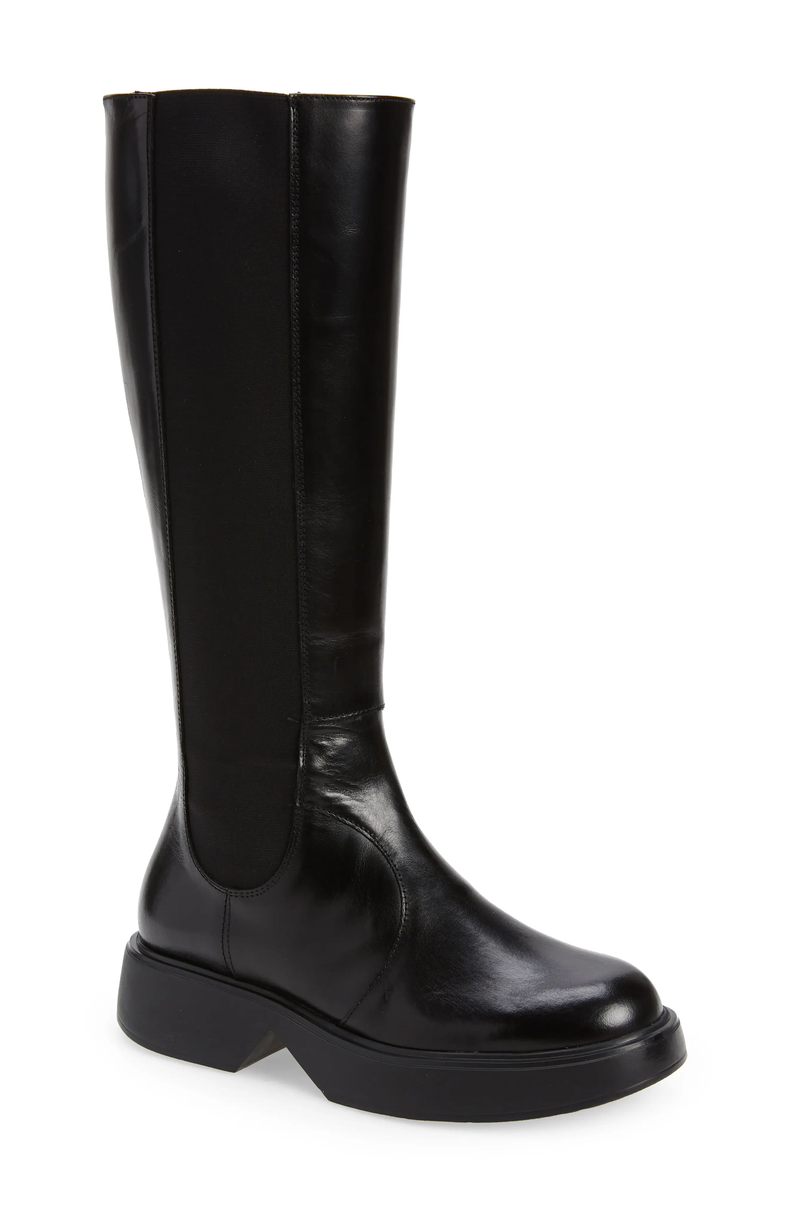 Wonders Knee High Leather Boot, Size 9.5-10Us in Black at Nordstrom | Nordstrom