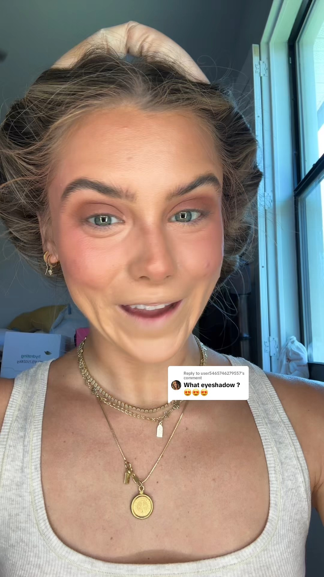 My typical eyeshadow routine is my all time favorite bronzer, Dibs Beauty Baked Bronzer (code SLOANE) shade spice chai layered with the Valentino Eye 2 Cheek in shade 4 sweet rebel. The brush I’m using is the Dibs Beauty Eye Brush my code for Dibs is (SLOANE)  My other bronzer favorites are the Haus Labs Powder Bronzer in Amber horizon medium or Armani Beauty Luminous Silk Creamy Bronzing Powder in shade 100. You can sub out your powder blush for the Valentino blush. 

If you want a shimmer eyeshadow you can simply add your powder highlight on top. For a specific glitter topper my obsession is the Urban Decay 24/7 Moondust Glitter Eyeshadow in shade space cowboy. I also like the Half Magic Eyeshadow in blushing lizard. | Another quick and easy fool proof eyeshadow routine is using the benefit cosmetics Java blush and a fluffy brush my fav is the Dibs Beauty (code SLOANE) brush. This blush is the perfect eyeshadow shade especially for green and blue eyes. 

#LTKFindsUnder50 #LTKStyleTip #LTKBeauty