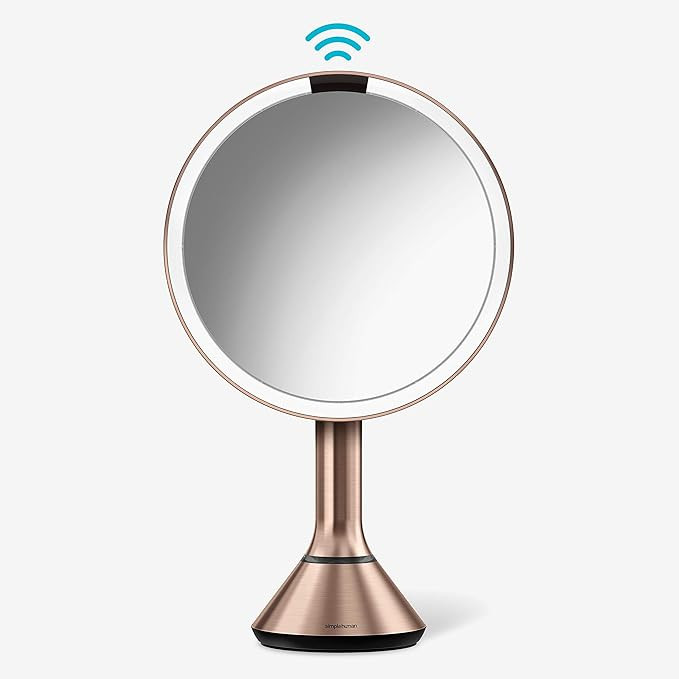 simplehuman Sensor Mirror, Lighted Makeup Mirror with Magnification (5X), 8" Round Magnifying Van... | Amazon (US)