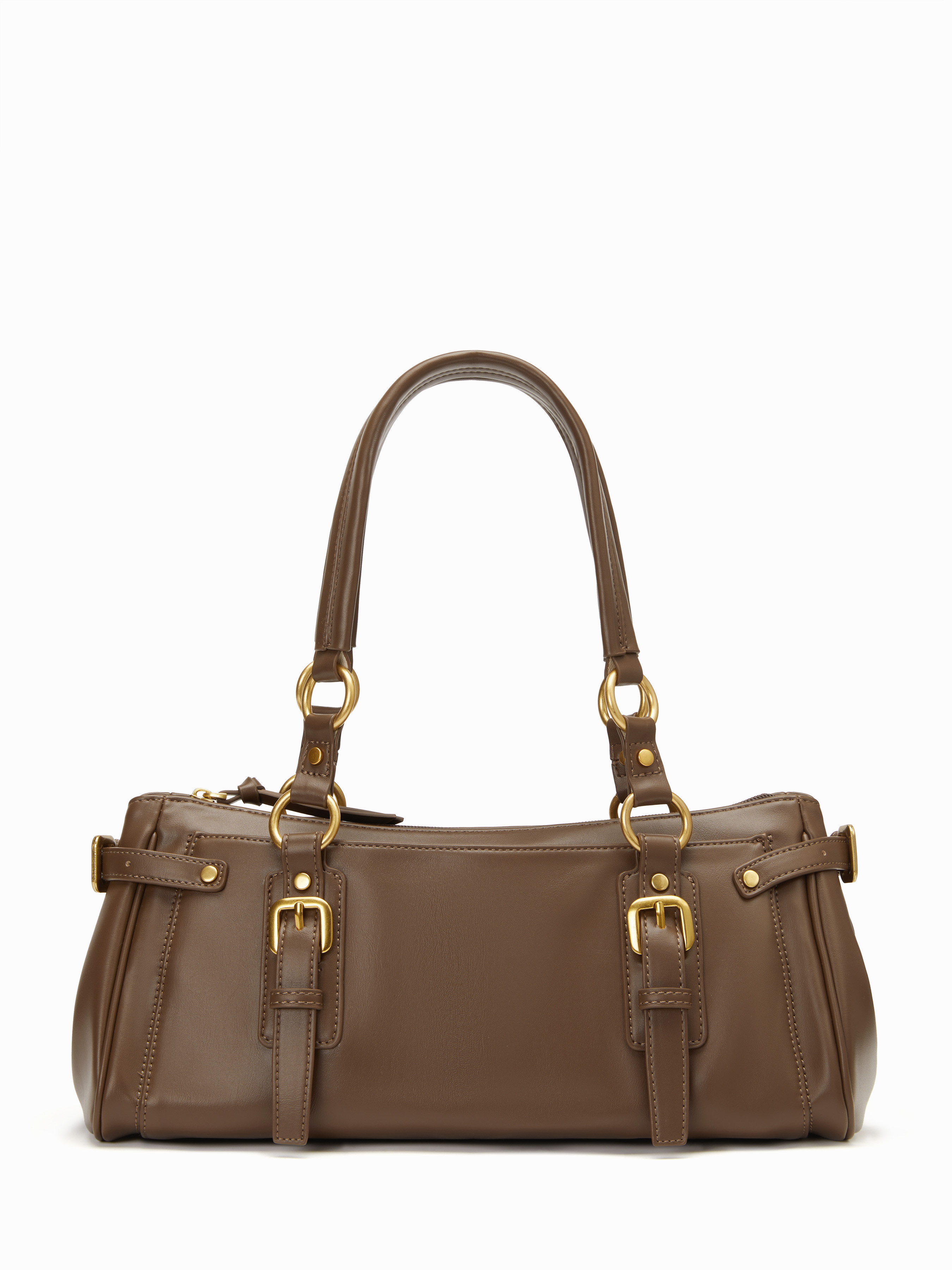 SQUARE FAUX LEATHER SHOULDER BAG | Cider