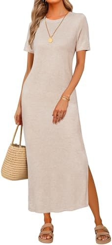 Arach&Cloz Women's Wool Blend Lightweight Spring Casual T Shirts Maxi Dress 2026 | Amazon (US)