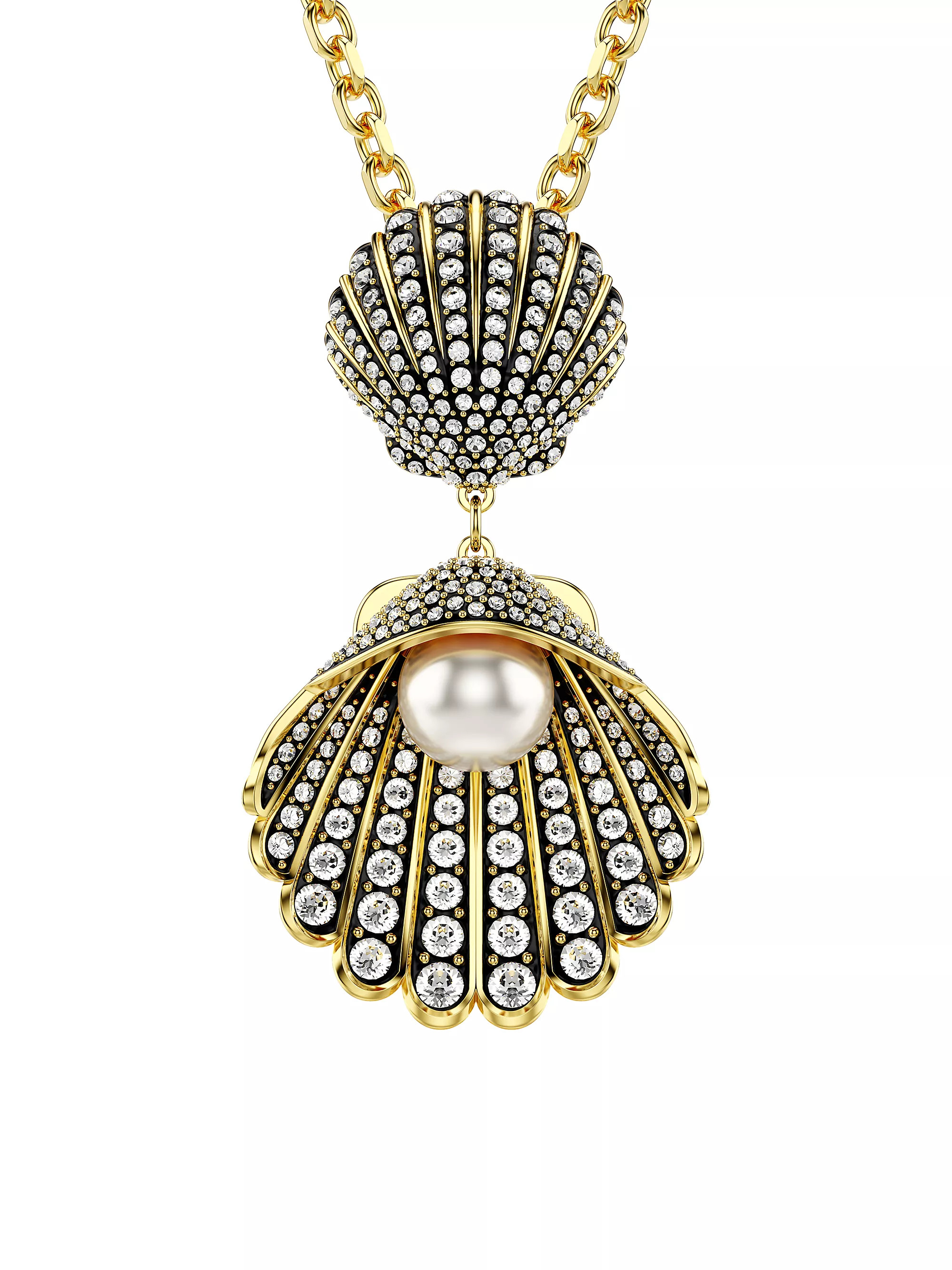 Idyllia Goldtone, Crystal & Imitation Pearl Shell Pendant Necklace | Saks Fifth Avenue