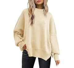 EFAN Women's Oversized Sweaters 2023 Fall Crewneck Batwing Sleeve Pullover Sweaters | Amazon (US)
