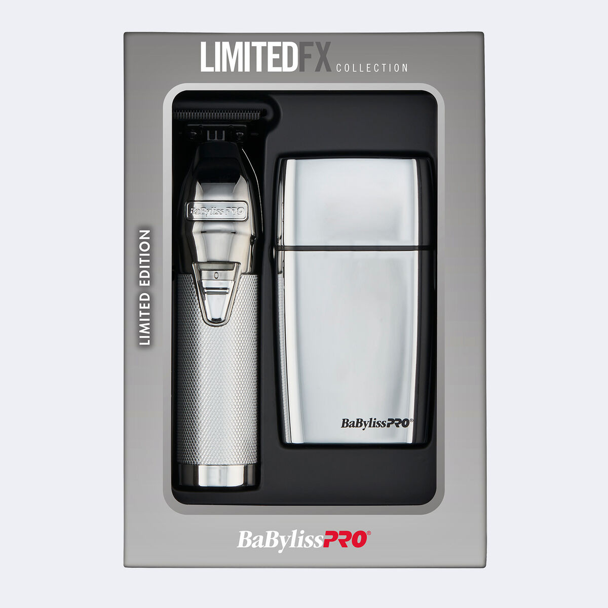 BaBylissPRO® LimitedFX Silver Trimmer and Double-Foil Shaver Gift Set | BaBylissPRO