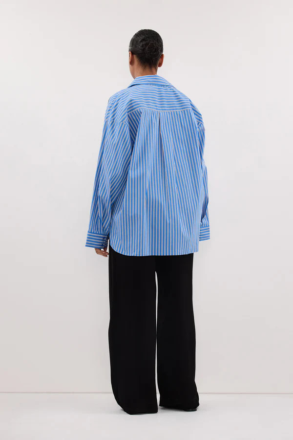MISHA AZURE BLUE STRIPE SHIRT | DISSH