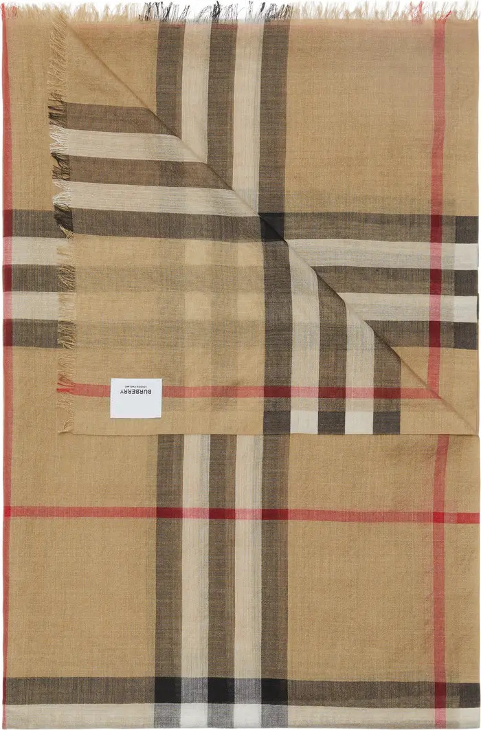 Burberry Giant Check Print Wool & Silk Scarf | Nordstrom | Nordstrom