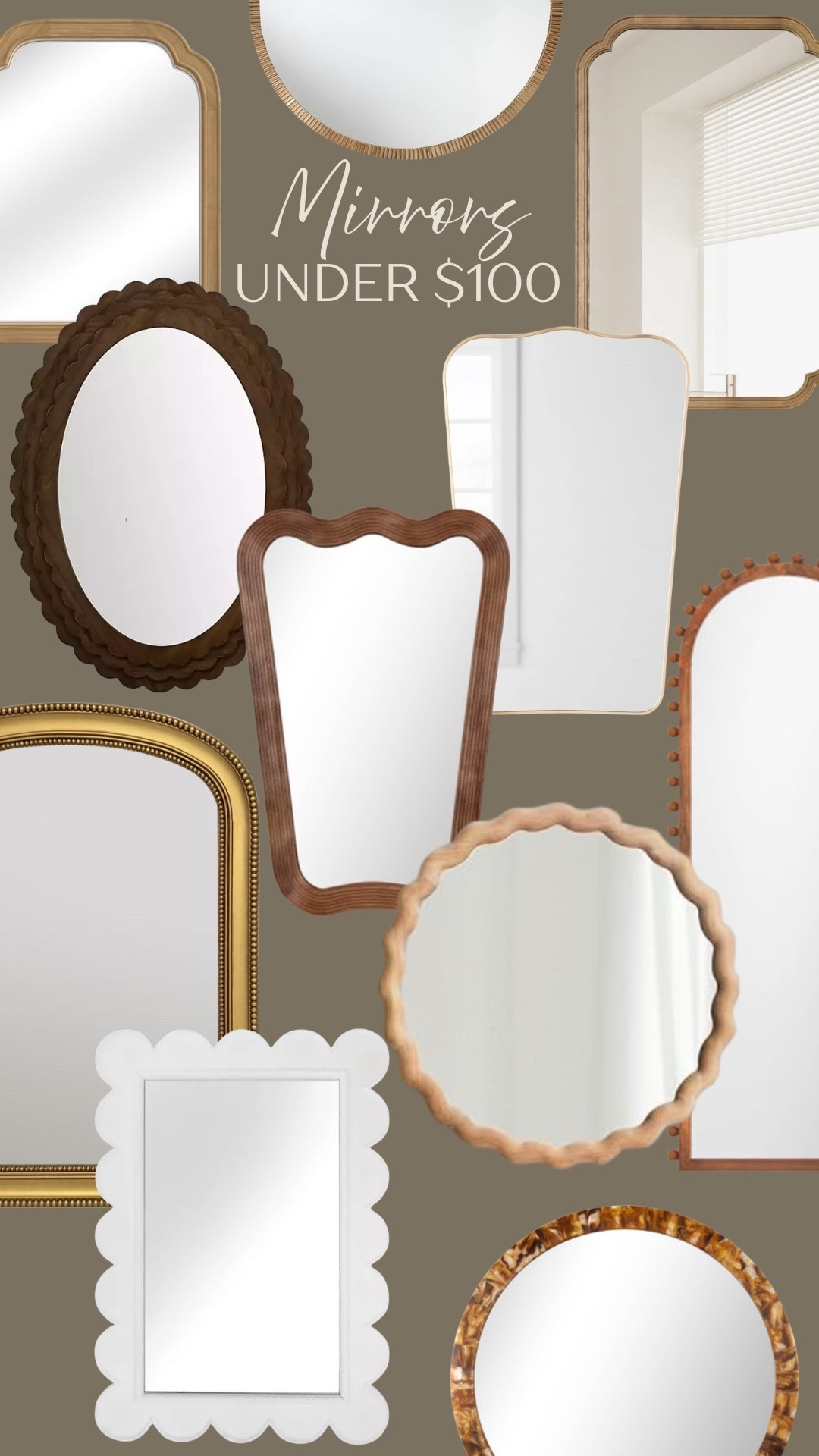 Great mirrors under $100!

THEBLOOMINGNEST Amazon Walmart target wayfair kirklands 

#LTKHome #LTKSeasonal