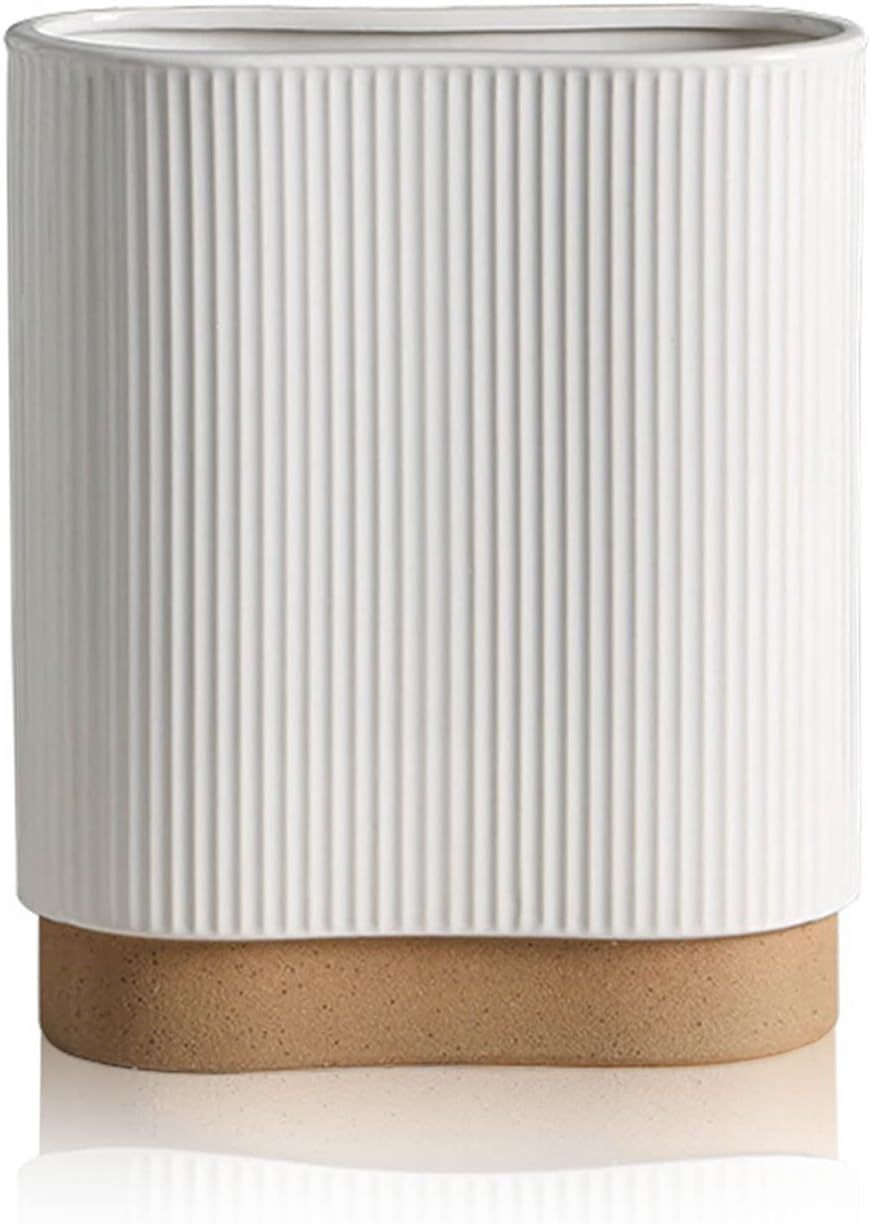 White Vase for Centerpieces- Flower Vase Ceramaic Vase for Home Decor, Table, Shelf Decor, Mantel... | Amazon (US)