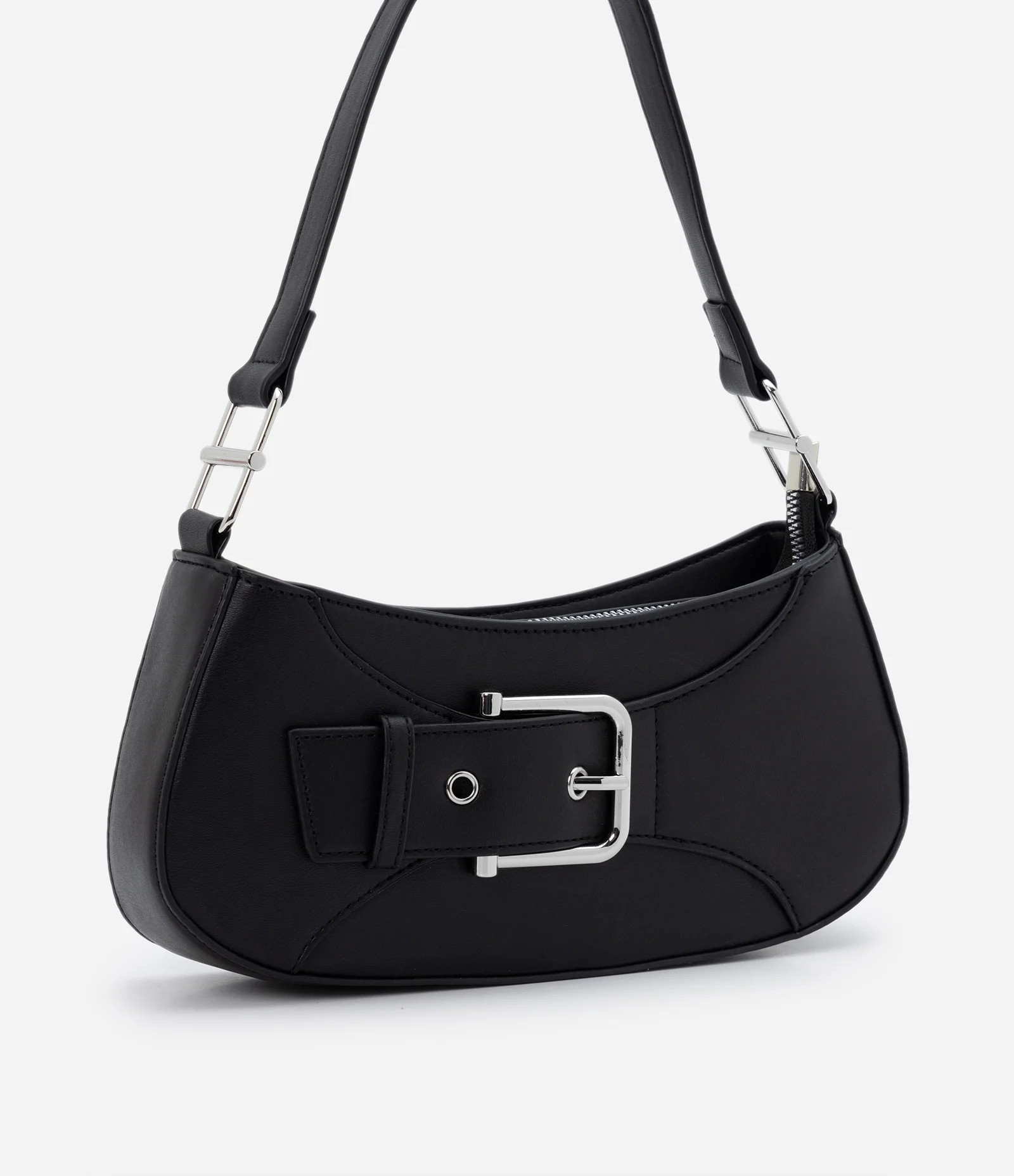 Bolsa Baguete Pequena com Detalhe em Fivela Preto - Lojas Renner | Renner (BR)