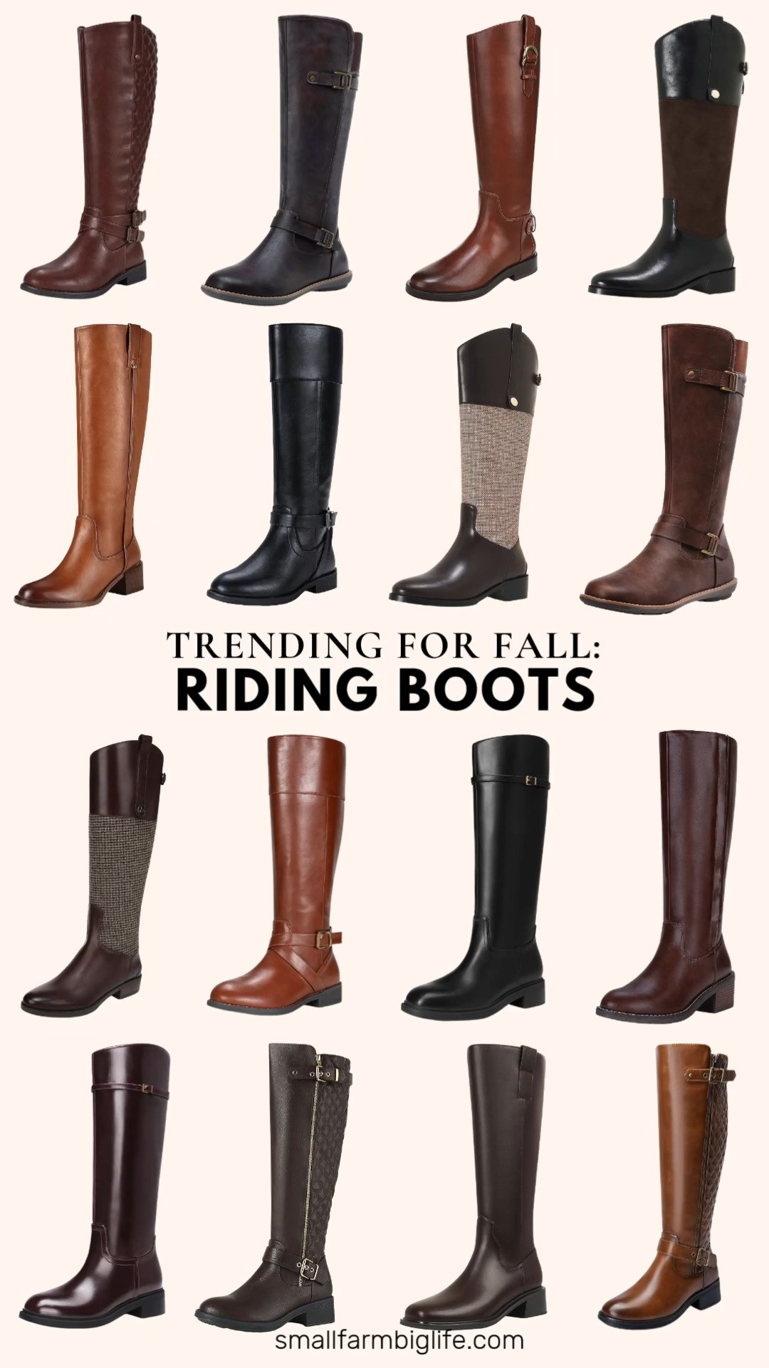 Riding boots are trending everywhere this fall, and this classic equestrian style is such an easy way to elevate autumn outfits.

The coffee brown and whisky Knee High Flat Riding Boots with a side zipper are both such comfortable, everyday options for city walks or running errands, and the retro coffee brown and cognac brown Buckle Riding Boots with an inside zipper have that classic tall shaft look perfect for jeans or a skirt. The hazelnut brown Sam & Libby Statler Zip Tall Boots and the black Round Toe Low Block Heel Boots round out the neutral options nicely.

For something with more texture, the Brown Multi Tweed Wide Calf Sam Edelman Penny Riding Boots and the cognac brown Chunky Heel Tall Riding Boots both bring a fun, seasonal detail, and the brown leather and tweed, along with the black leather and dark brown suede Two Tone Knee High Riding Boots add a polished, mixed material look.

The black and burgundy DREAM PAIRS Buckle Strap Riding Boots are an easy pull on option with an adjustable buckle, and the dark brown and cognac brown DREAM PAIRS Knee High Riding Boots bring a chunkier, biker inspired silhouette. Rounding things out, the whisky Round Toe Low Block Heel Boots and the coffee brown Square Toe Slouchy Boots are both great dressy options for the office or a date night outfit.

So many great riding boot options to shop for fall, all linked for you.

#ridingboots #fallfashion #falloutfits #autumnoutfits #datenightoutfits 

 #LTKootd #LTKOver40 #LTKWorkwear