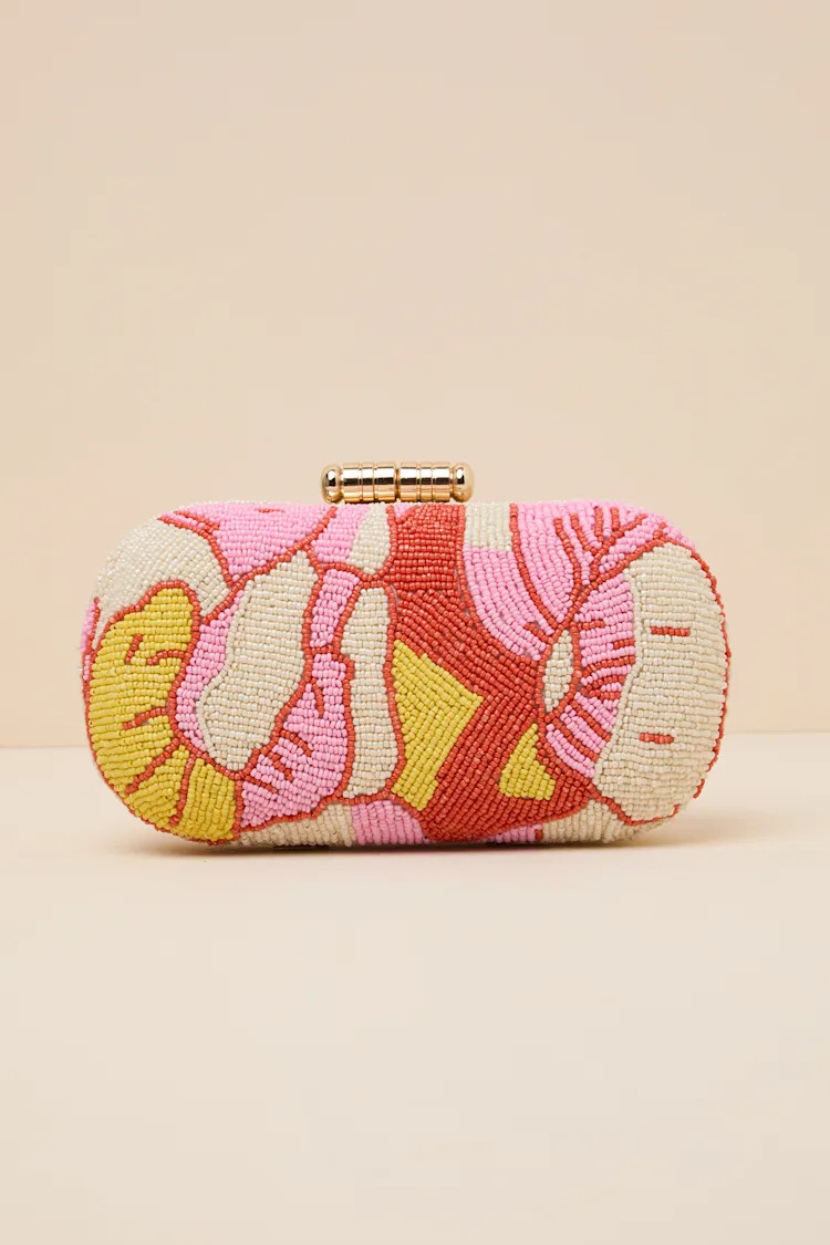 Madden Pink Multi Beaded Crossbody Clutch | Lulus