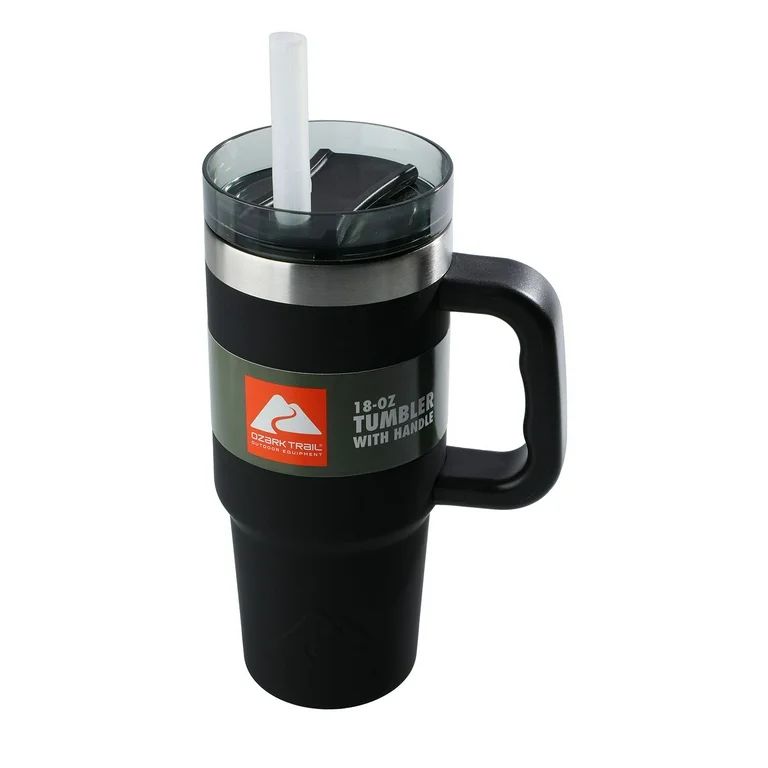 Ozark Trail 18 oz Insulated Stainless-Steel Tumbler with Handle, Black - Walmart.com | Walmart (US)