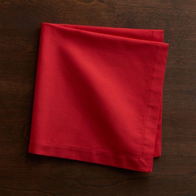 Fete Cherry Red Cloth Napkin | Crate & Barrel