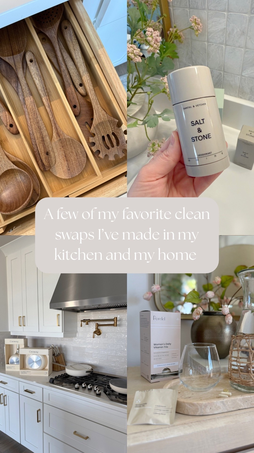 A few of my clean non-toxic swaps I’ve made in my kitchen, home and health! 



#nontoxicproducts #dailyvitamins #nontoxiccookware #woodutensils #cleankitchen #cleanhome #womensvitamins #caraway #perelel #saltandstone #amazon 

#LTKHome