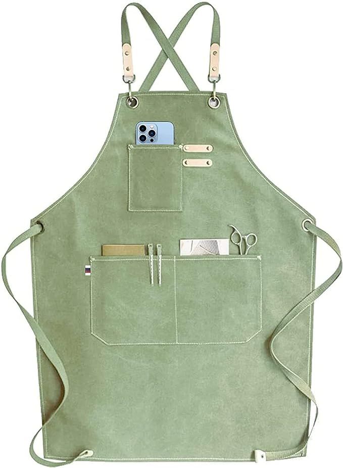 carrotez Adjustable Over sized Plus Size Canvas Apron with Pockets Men and Women Aprons | Amazon (US)
