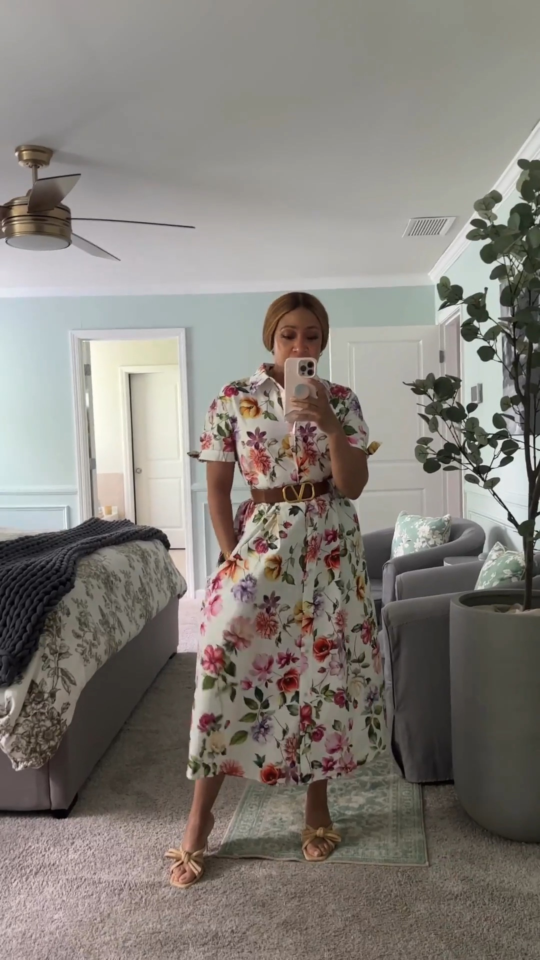 Looking for the right dress to speak on stage on later this month 🙌🏽 this is a contender. Runs big so size down one size. Usually a medium but wearing a small. The sandals run true to size — wearing 8.5. 

#LTKWorkwear #LTKOver40 #LTKFindsUnder100