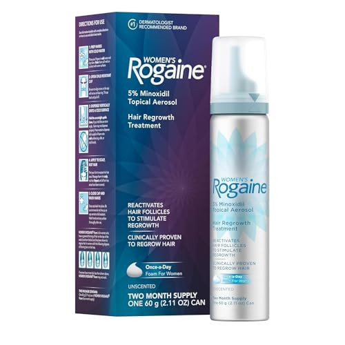 Rogaine 5% Minoxidil Foam, Topical Once-A-Day Hair Loss Treatment for Women to Regrow Fuller, Thicker Hair, Unscented, 2-Month Supply, 2.11 oz | Amazon (US)