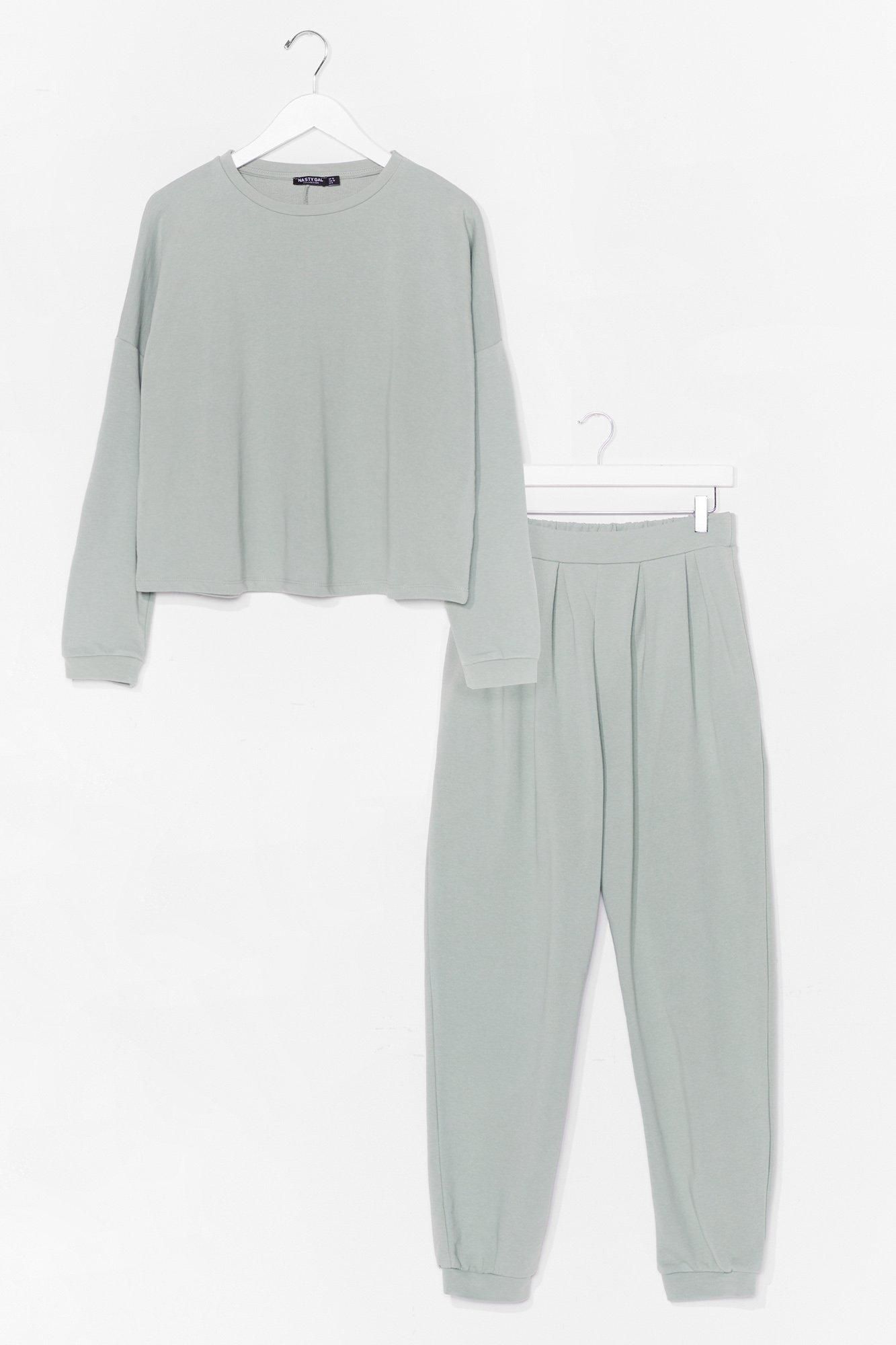 Womens Work Together Sweater and Pleated Joggers Set - Sage | NastyGal (US & CA)